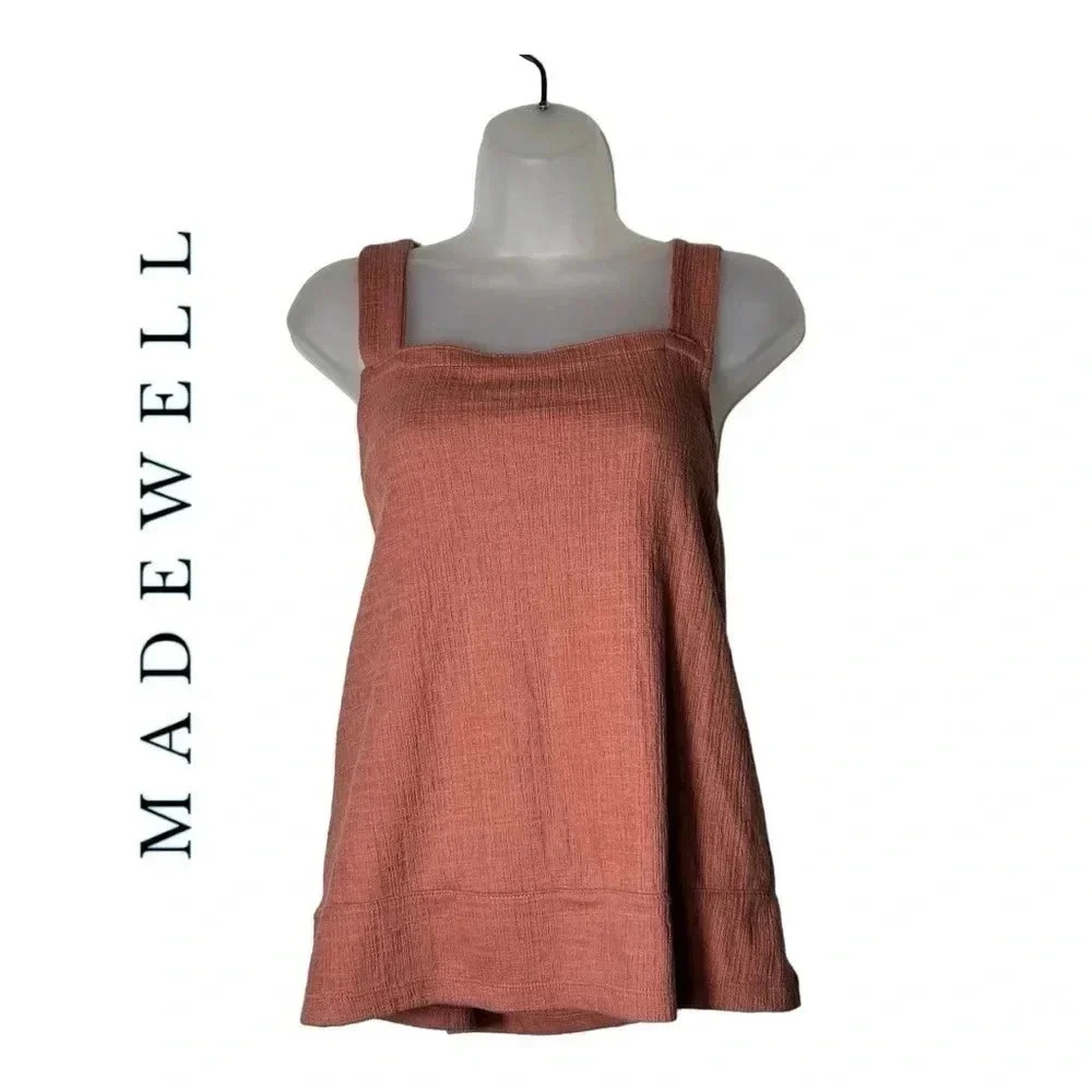 1819. MADEWELL SLEEVELESS CRISS CROSS STRAPS TOP CREPE MATERIAL SIZE LARGE